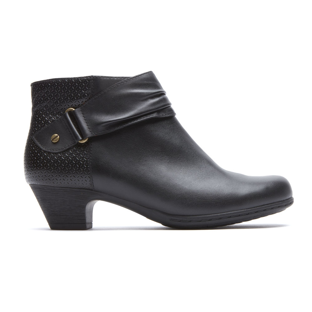 Rockport Singapore Womens Boots - Brynn Rouched Black - LO4250731